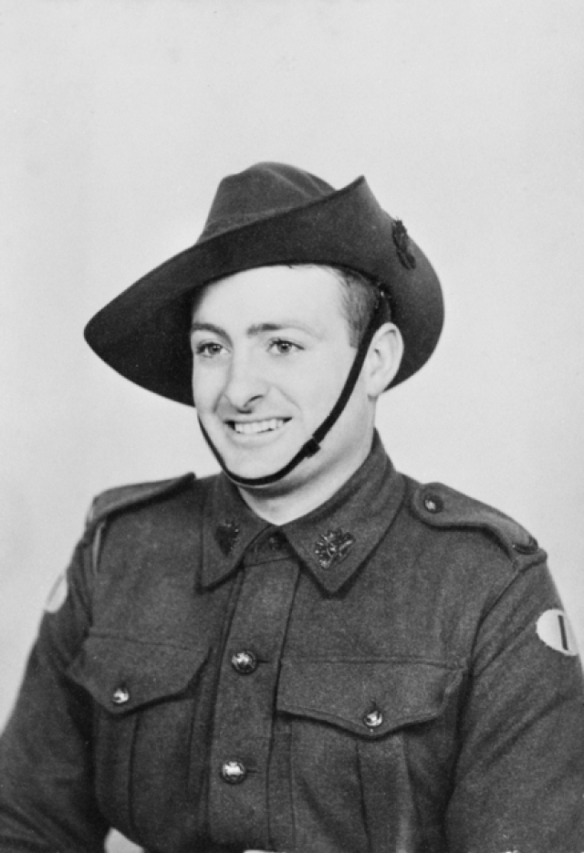 A studio portrait of a solider.