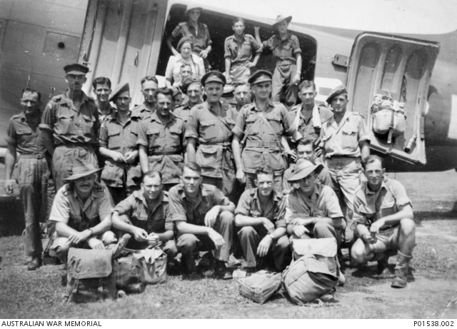 Large group of prisoners of war marching during WWII