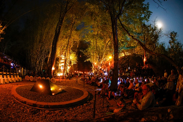 A crowd at a commemorative event.